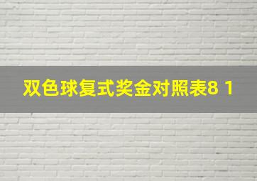 双色球复式奖金对照表8 1